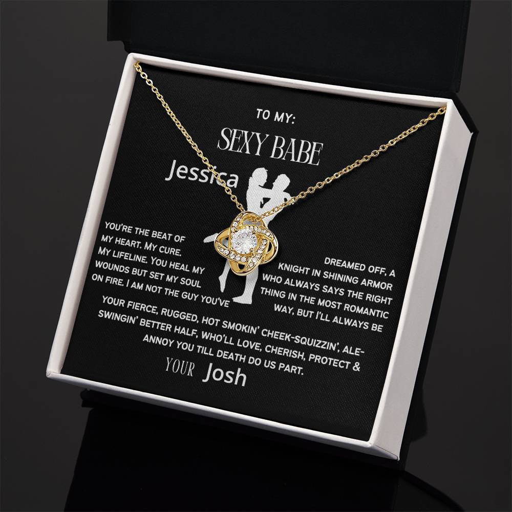 A Love Knot Necklace Gift from the Loving Partner, Boyfriend, Husband or Sweetheart (Yellow & White Gold Variants)