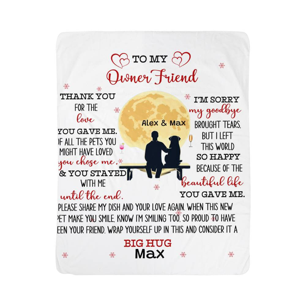 An Owner Dear Friend Dog Memorial Sherpa or Fleece Blanket