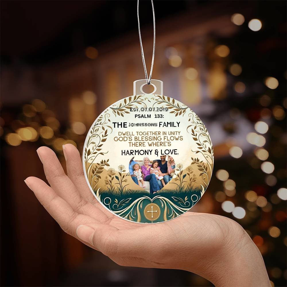 Bible Photo Ornament Personalized Family Photo Christian Holiday Gift Spiritual Christmas Decoration Inspirational Keepsake Religious Decor