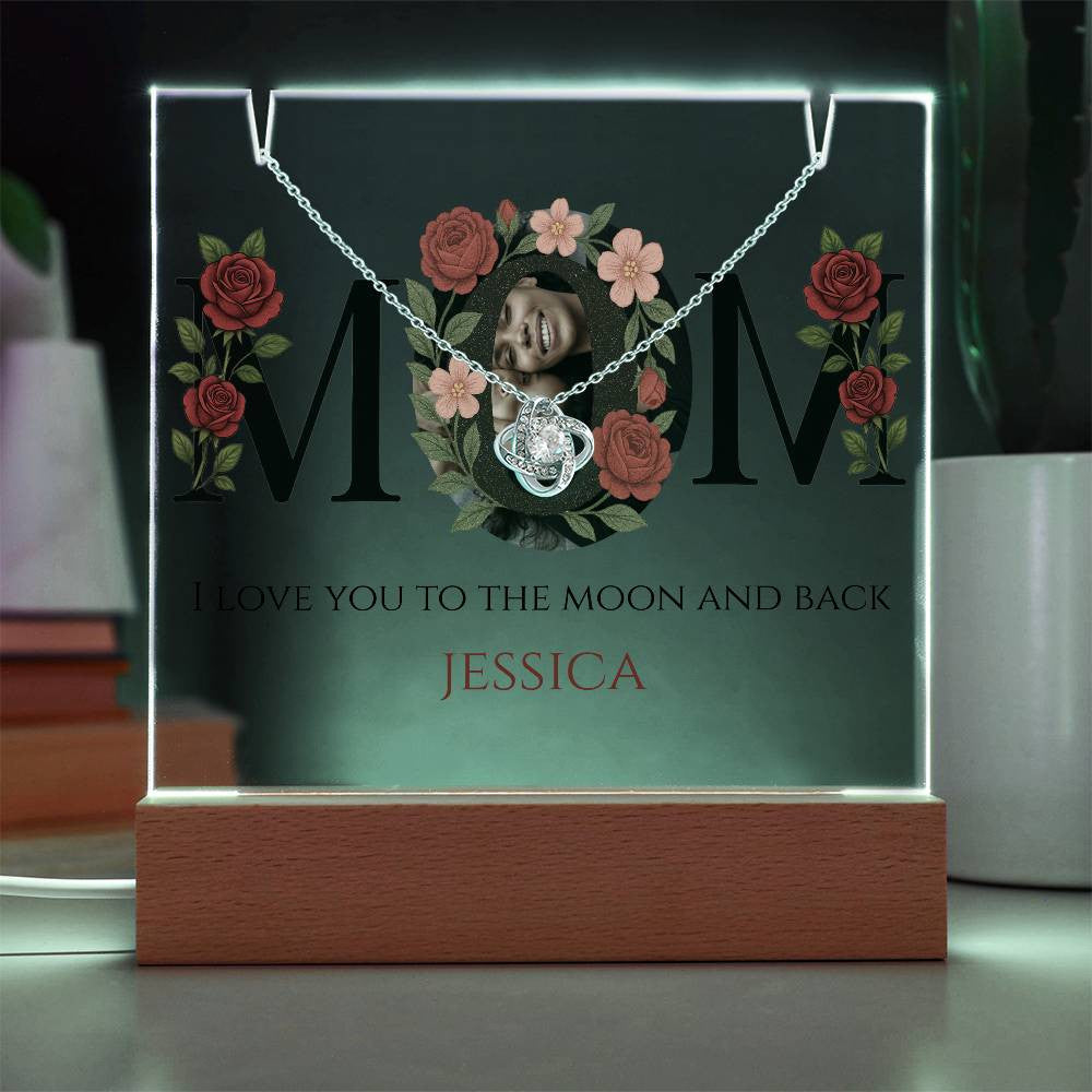 A Love You Mom Custom Keepsake Acrylic Necklace Bundle