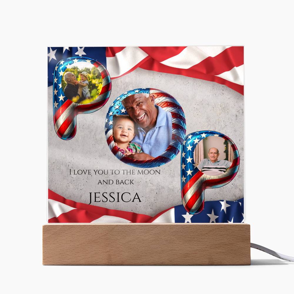 A Patriotic Love Acrylic Plaque for Pop