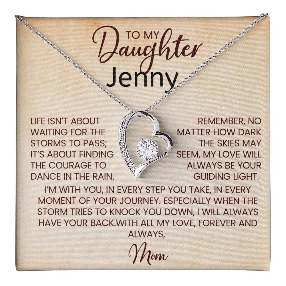 Dancing in the Rain Necklace for Daughter from Dad, Forever Love Necklace