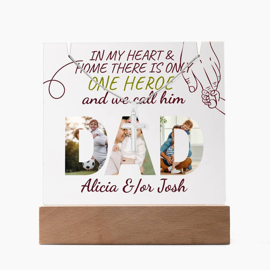 A Lovw you Dad Keepsake Acrylic and cross Bundle
