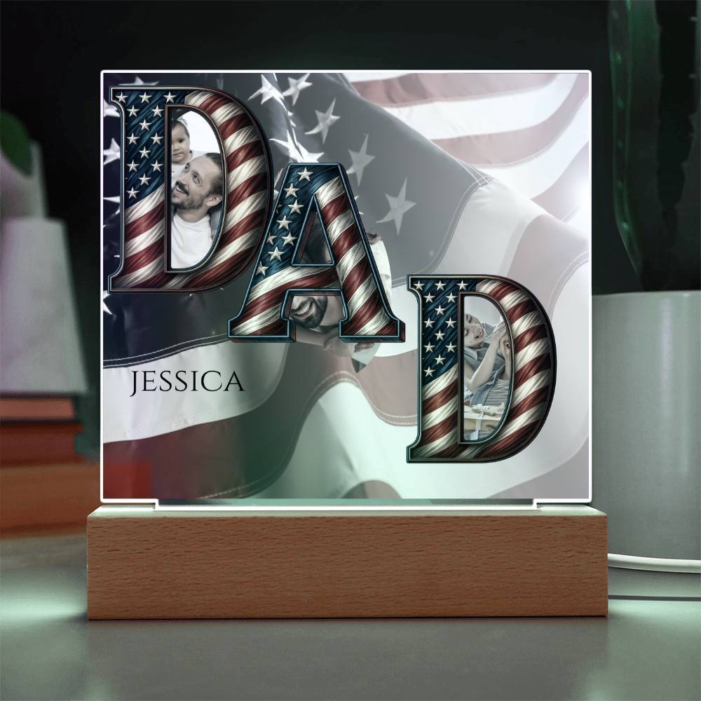 A Patriotic Dad's Love Acrylic Plaque