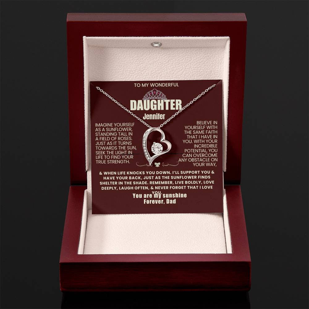 A Forever Love Necklace for  DAUGHTWEwith On Demand Message Card