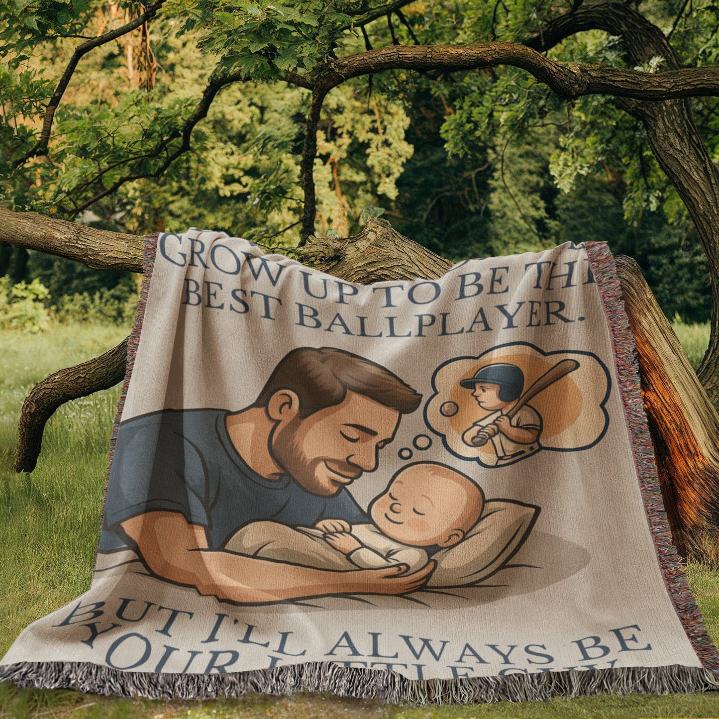 Love Custom Sherpa Fleece Woven Blanket for Dad