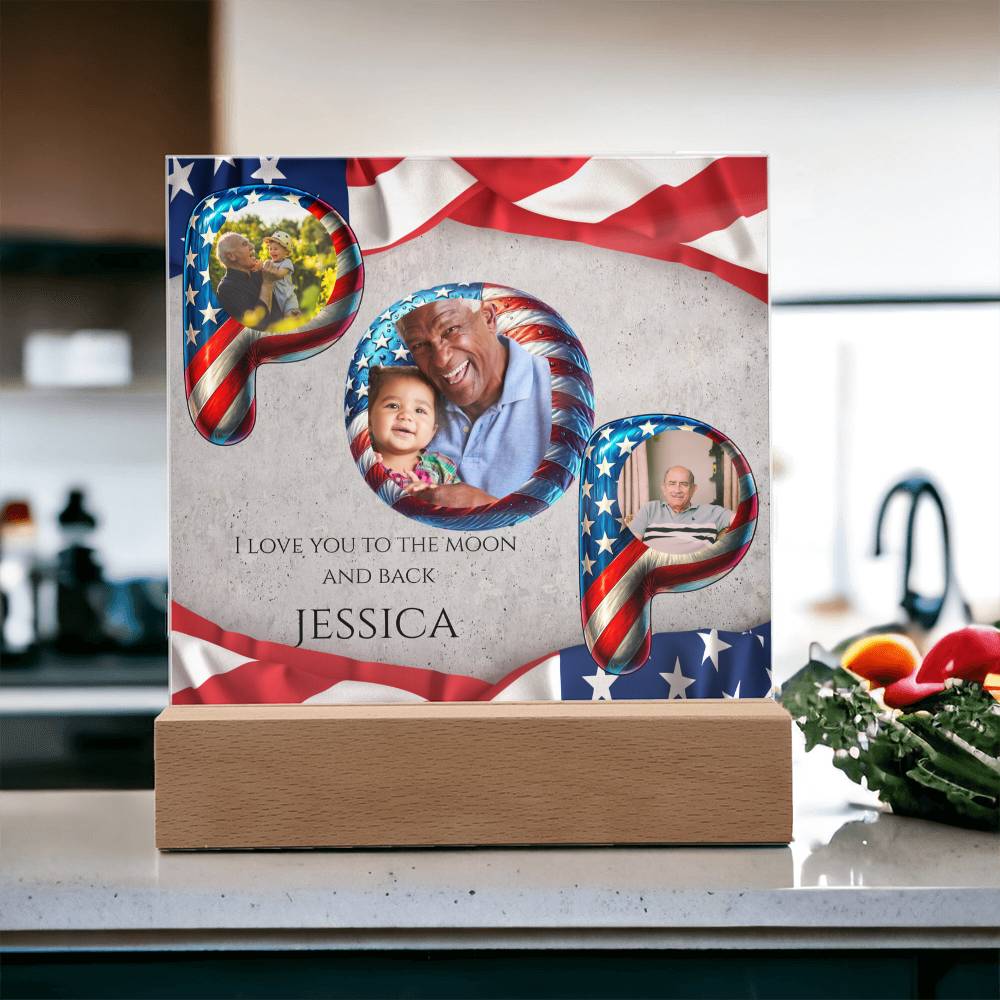 A Patriotic Love Acrylic Plaque for Pop