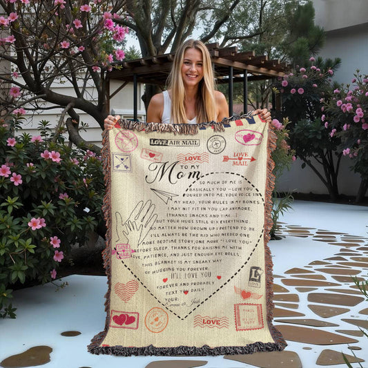 A Custom Blanket Letter to Mom from a Child.