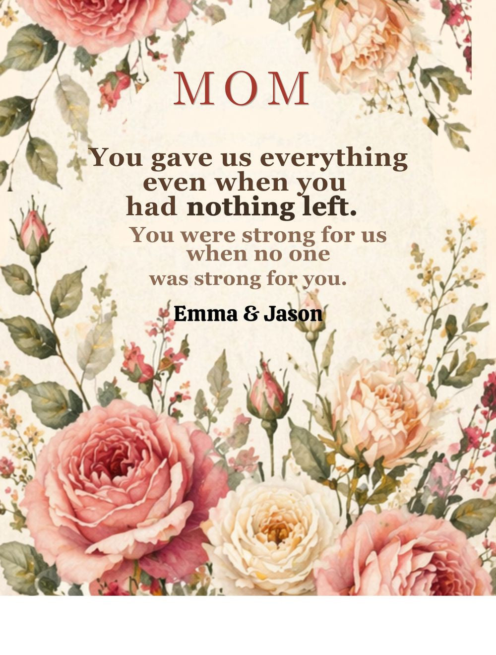 Mom Blanket – “You Gave Us Everything” Woven Throw | Emotional Gift for Mother | Daughter to Mom Gift