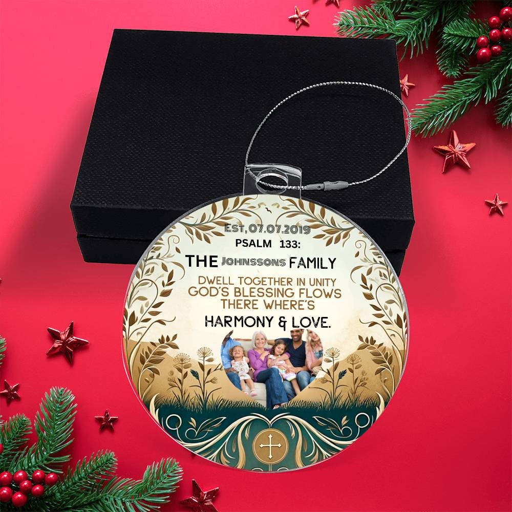 Bible Photo Ornament Personalized Family Photo Christian Holiday Gift Spiritual Christmas Decoration Inspirational Keepsake Religious Decor