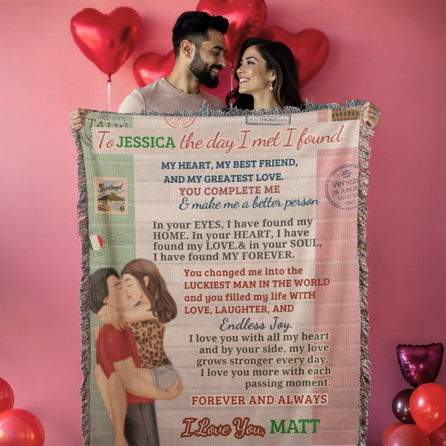 A Love Letter to my Wife, Girlfriend or Partner, a Sherpa, Fleece or Woven Blanket