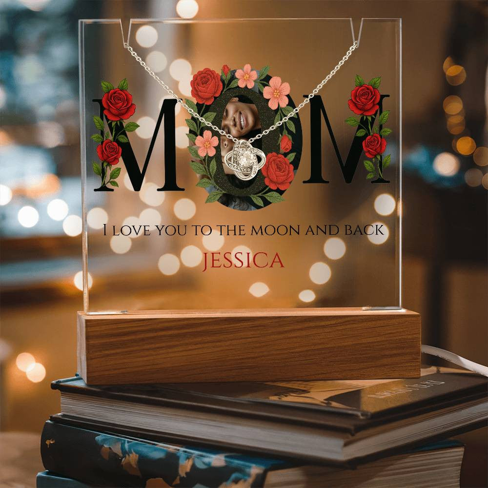 A Love You Mom Custom Keepsake Acrylic Necklace Bundle