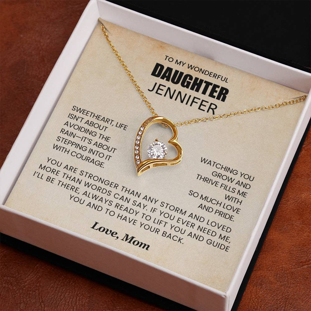 Dancing in the Rain Necklace for Daughter from Dad, Forever Love Necklace