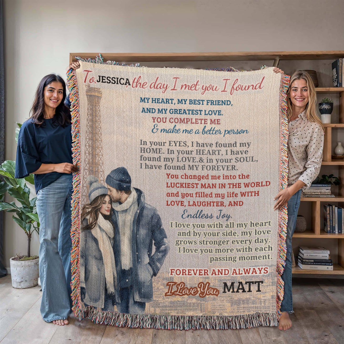 A Love Letter from My Girlfriend, Wife or Partner, a Sherpa, Fleece or Woven Blanket