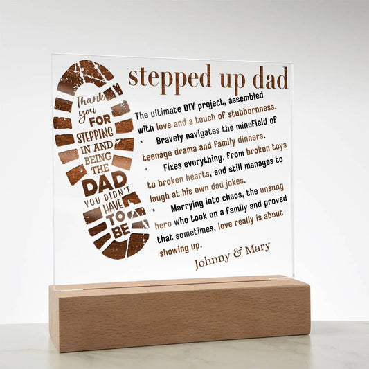 Personalized AcrylicLove  Plaque for Step Dad.