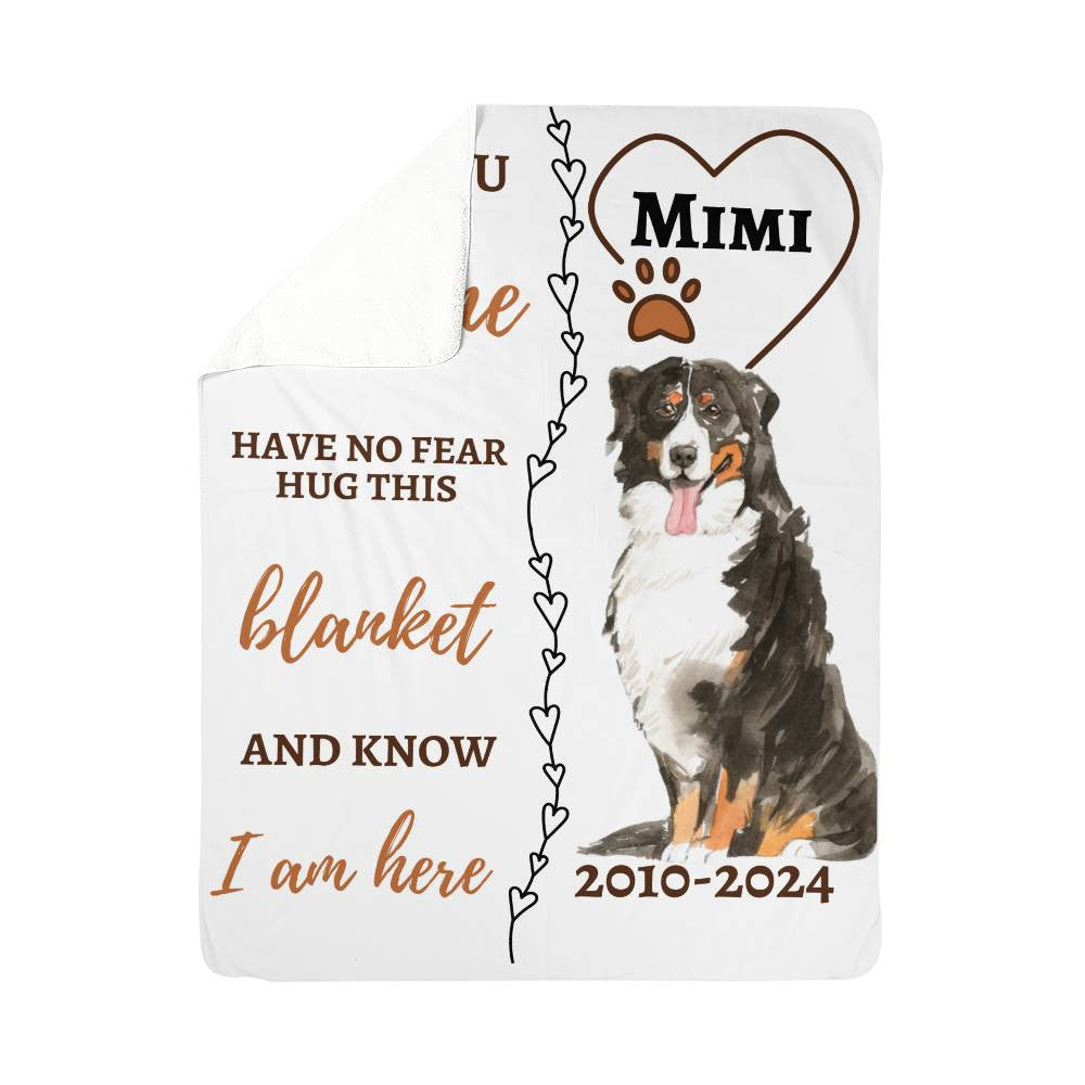 Photo name and dates Dog Memorial Sherpa Blanket (3:4)