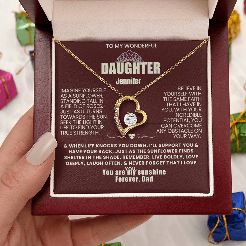 A Forever Love Necklace for  DAUGHTWEwith On Demand Message Card