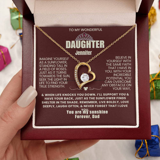 A Forever Love Necklace for  DAUGHTWEwith On Demand Message Card
