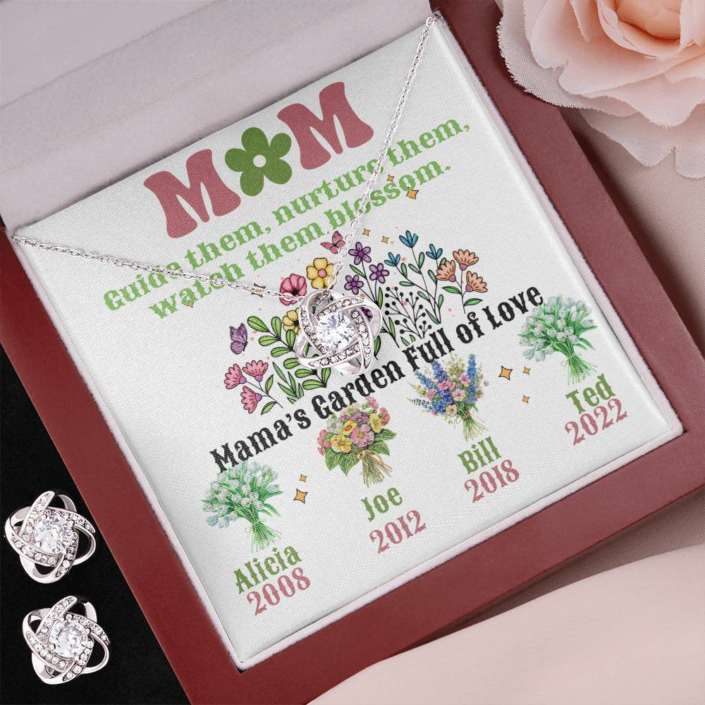 A Mom's Garden Love Knot Earring & Necklace Set for Mom