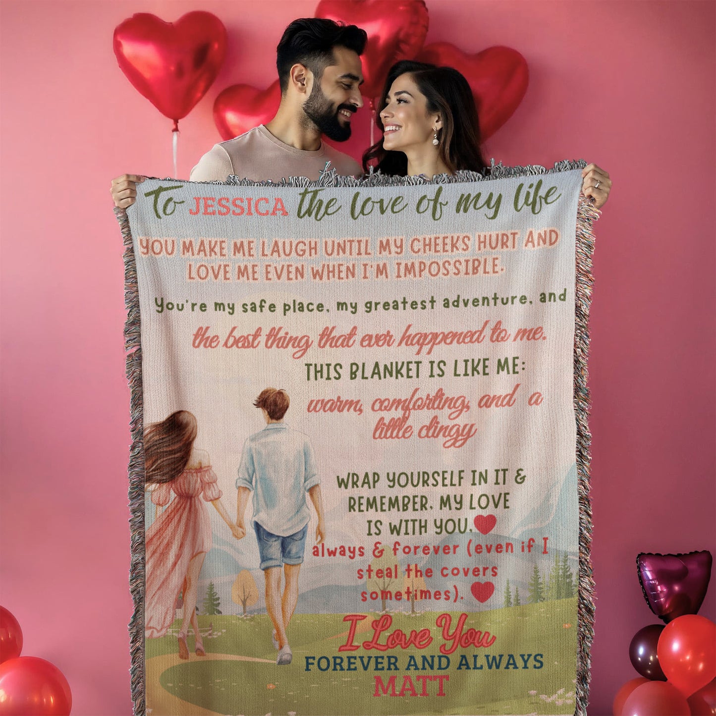 A Love Letter to My Wife, Girlfriend or Partner, a Sherpa, Fleece or Woven Blanket
