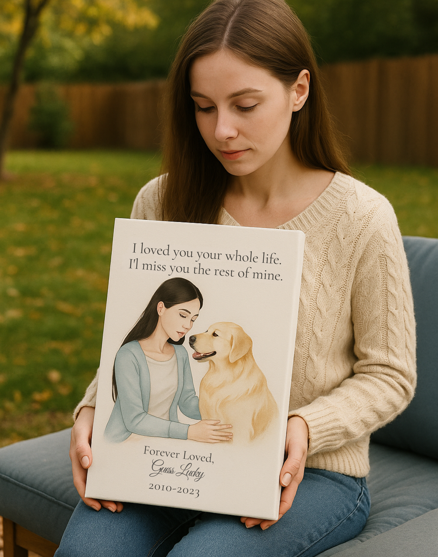 Forever in Her Heart: Personalized Dog Memorial Canvas for Mom