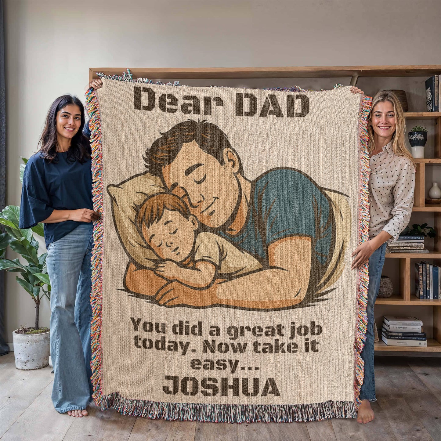 CUSTOM DAD'S LOVE Sherpa, Fleece, Woven Blanket