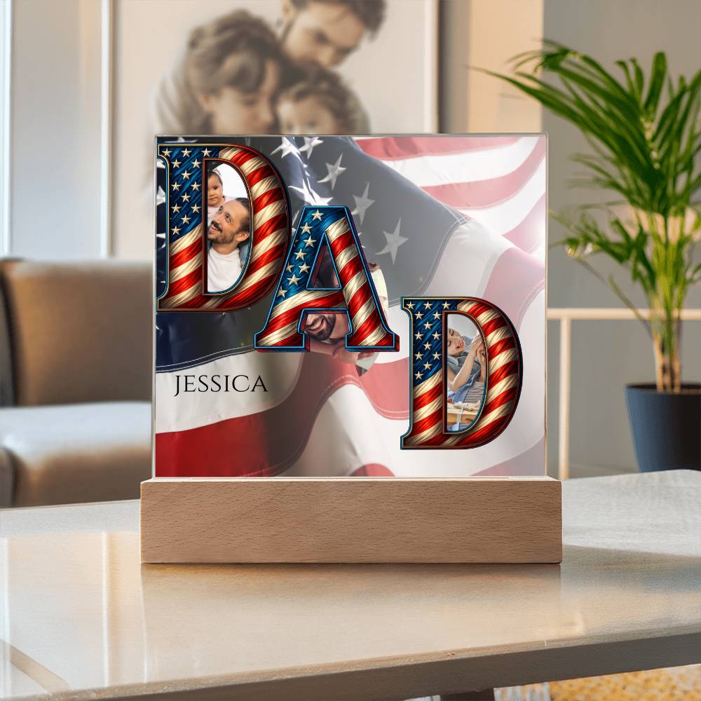 A Patriotic Dad's Love Acrylic Plaque