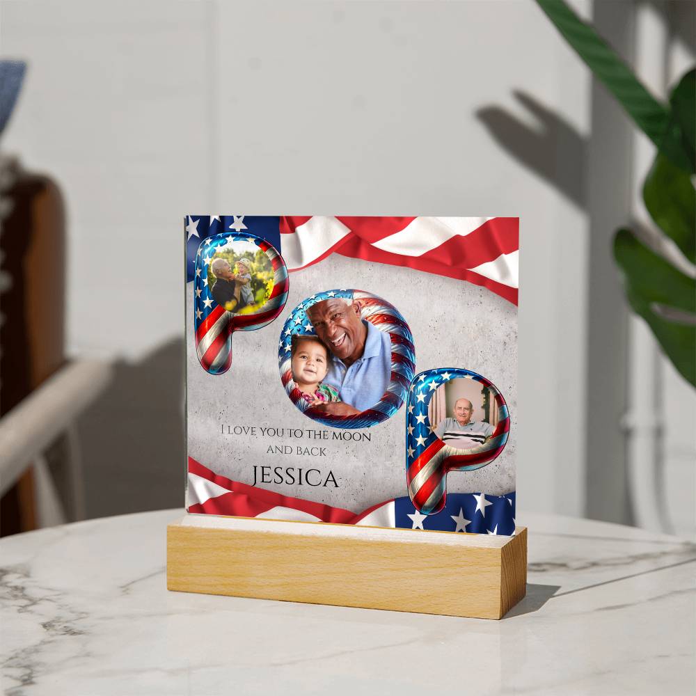 A Patriotic Love Acrylic Plaque for Pop