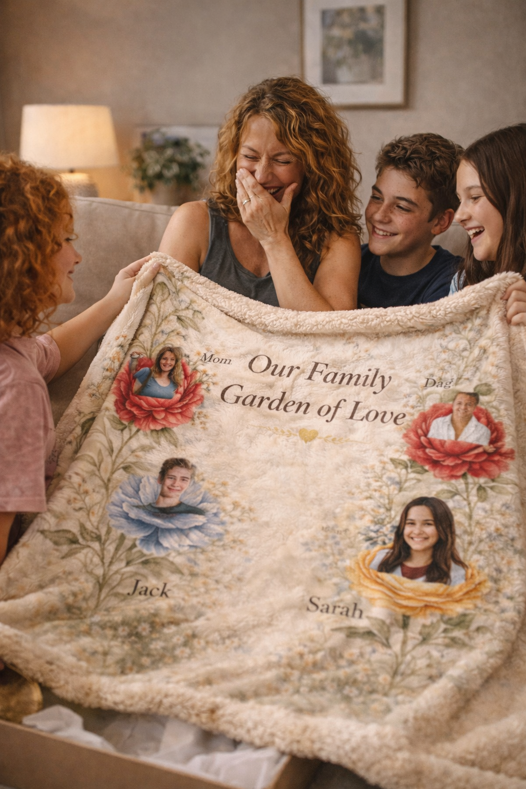 👉 Personalized Family Photo Blanket for Mom & Grandma – Custom Keepsake Gift