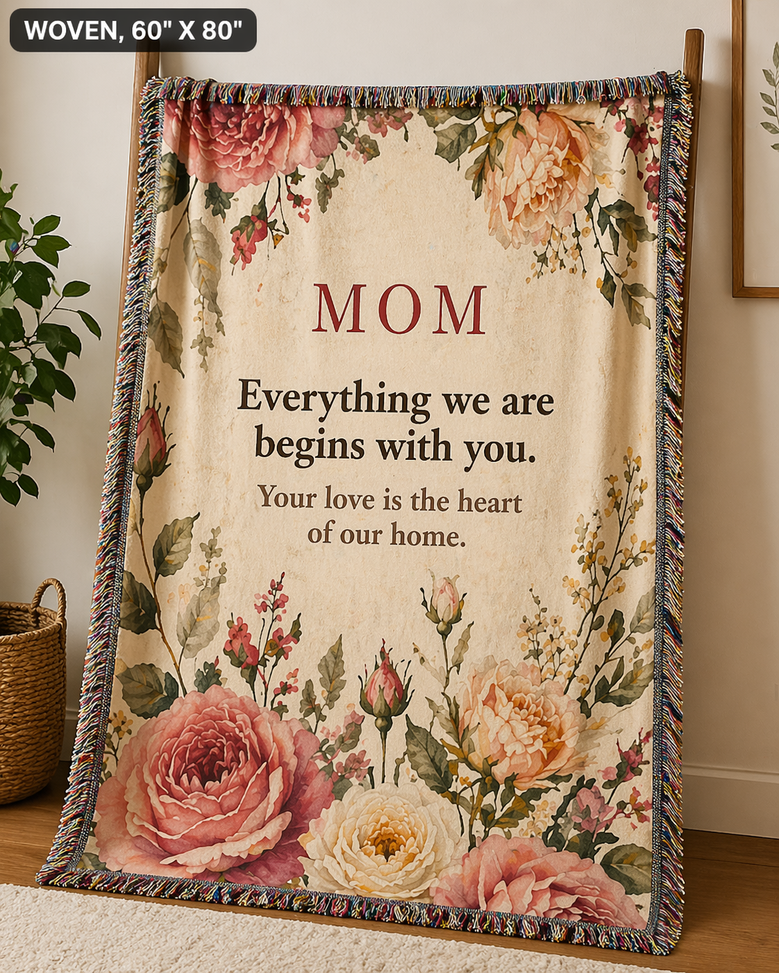Mom Blanket – “You Gave Us Everything” | Premium Woven Heirloom Throw Ro