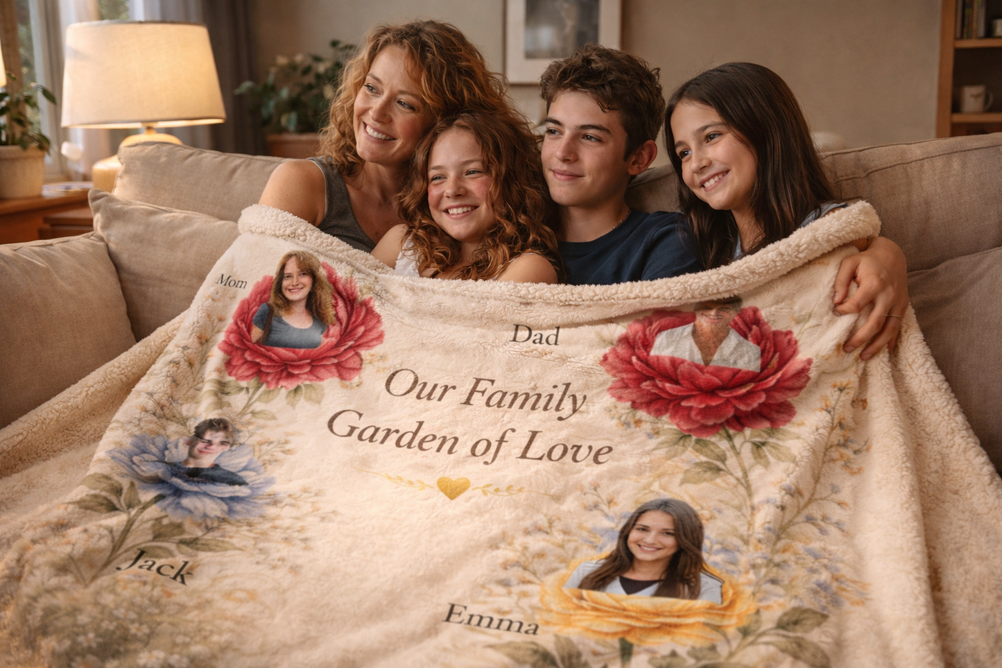 👉 Personalized Family Photo Blanket for Mom & Grandma – Custom Keepsake Gift