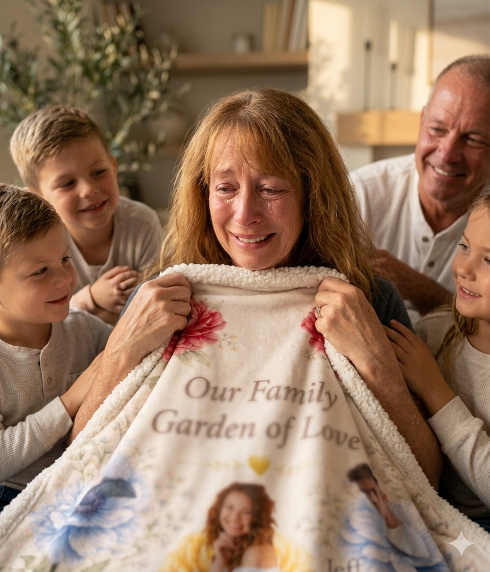 👉 Personalized Family Photo Blanket for Mom & Grandma – Custom Keepsake Gift
