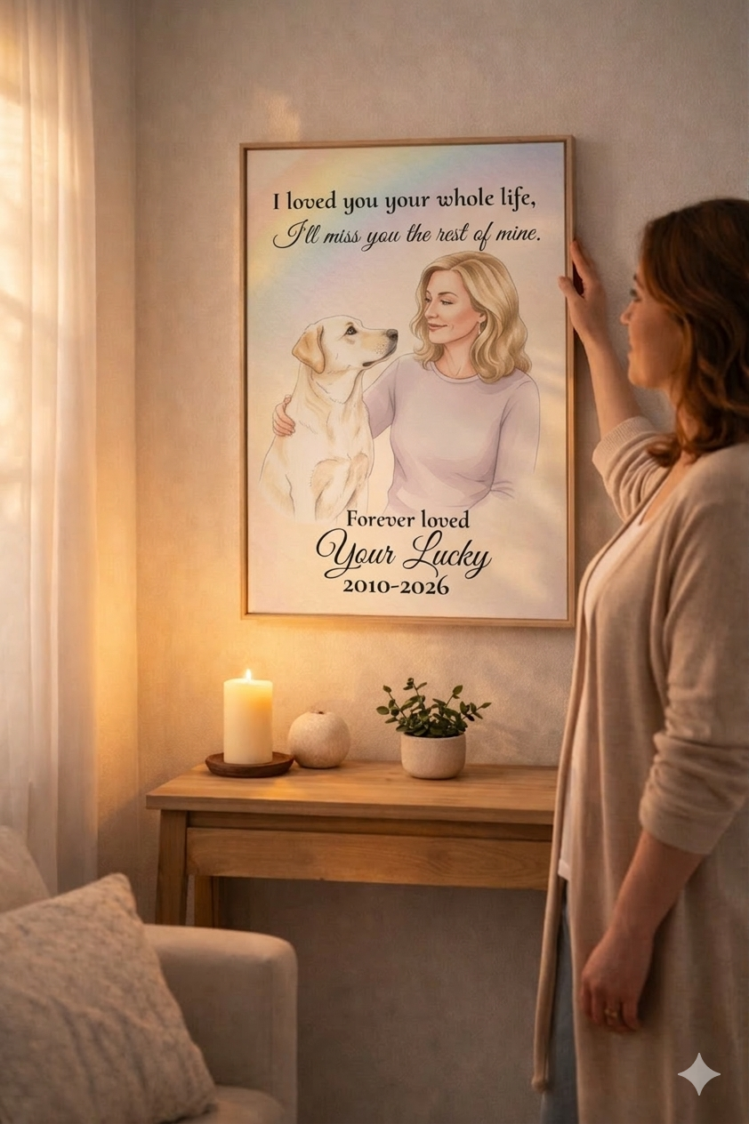 Custom Dog Memorial Portrait A Beautiful Tribute to the Dog You Loved