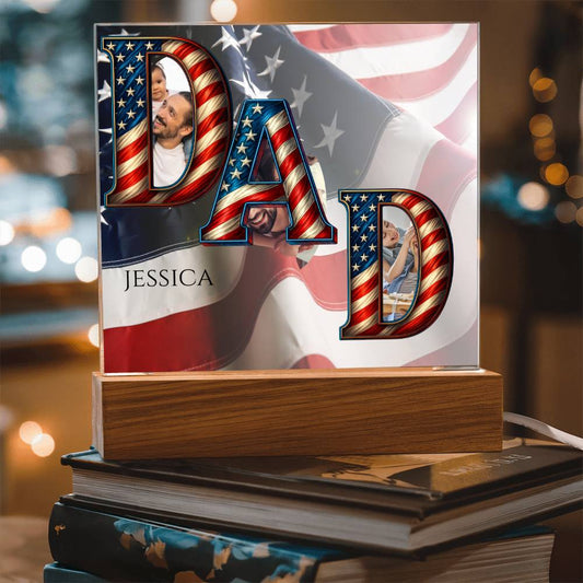 A Patriotic Dad's Love Acrylic Plaque