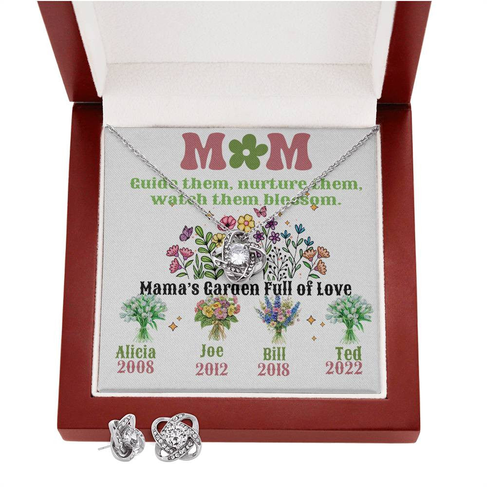 A Mom's Garden Love Knot Earring & Necklace Set for Mom