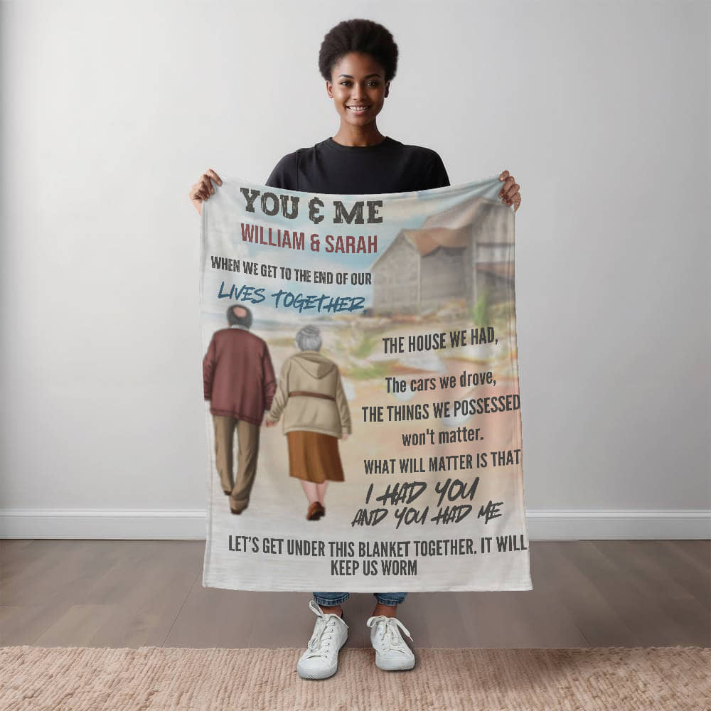 A When We Get to the End Sherpa or Fleece Blanket for a Couple