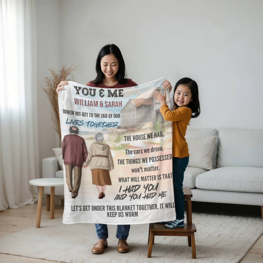 A When We Get to the End Sherpa or Fleece Blanket for a Couple