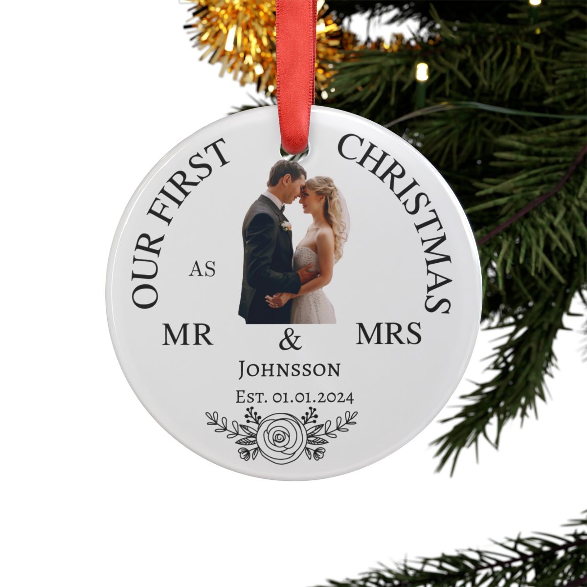 Acrylic Ornament with Ribbon