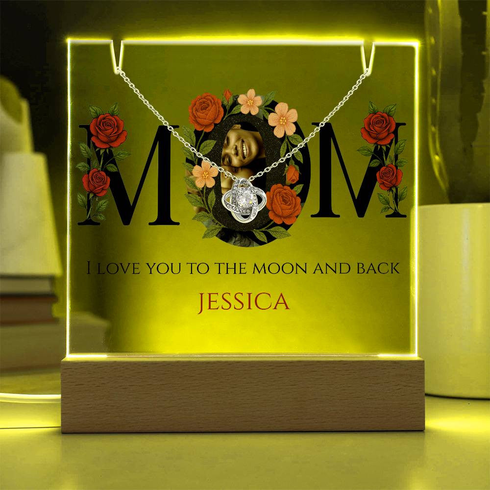 A Love You Mom Custom Keepsake Acrylic Necklace Bundle