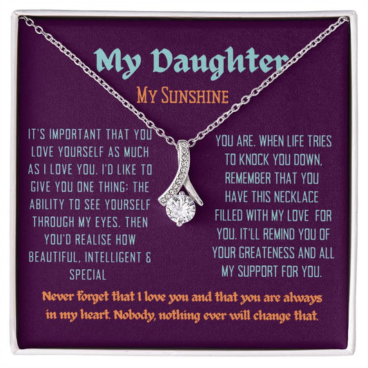 For my daughter from Dad and Mom to tell her I love you, a Alluring Beauty Necklace, a gift for her birthday, Valentine's Day or Christmas.