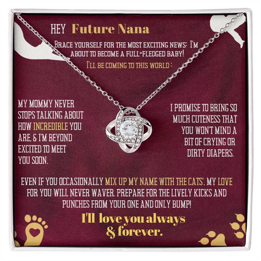 Hey my cat loving Grandma or Nana, I, your next grandchild will soon come to this world! Personalized pregnancy announcement.