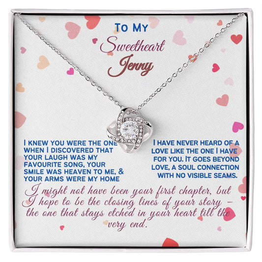 For Wife, Girlfriend, Partner, Sweetheart Gift | Love Gift from Husband, Boyfriend, Personalized Necklace for Wife, Heartfelt Message Card.