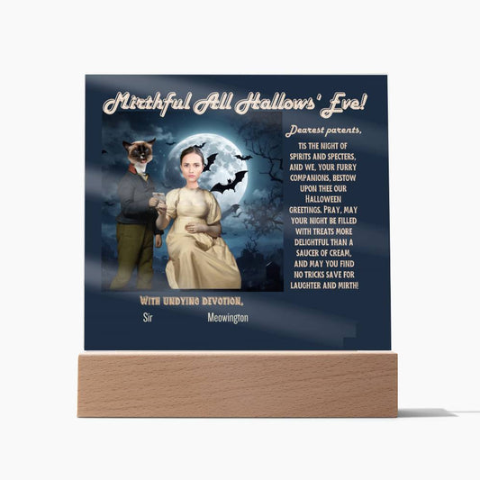 Personalized Halloween Acrylic Plaque for Mom, a Portrait of a Dressed Up in a Wizard Costume Son with Both Funny and Sentimental. A  Table Home Décor Lamp, Gift from Husband and or Children