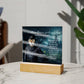 Personalized Halloween Acrylic Plaque for a Cat Mom, a Portrait of Your Cat Dressed Up as a Policeman with Customizable face. Funny and Sentimental Gift from a Husband, Children and Cat, a Table Home Décor Lamp.