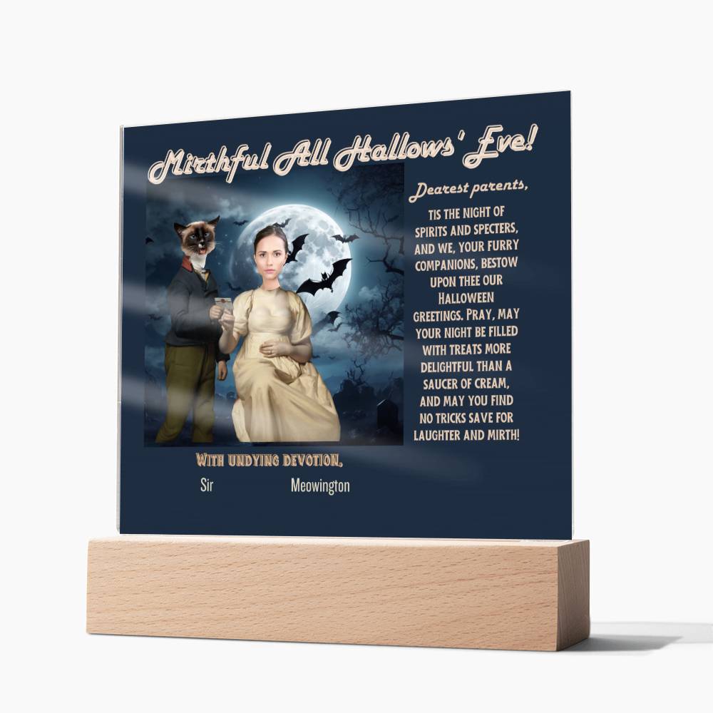 Personalized Halloween Acrylic Plaque for Mom, a Portrait of a Dressed Up in a Wizard Costume Son with Both Funny and Sentimental. A  Table Home Décor Lamp, Gift from Husband and or Children
