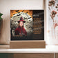 Personalized Halloween Acrylic Plaque for Mom, a Portrait of a Dressed Up in a Witch Costume Daughter with Both Funny and Sentimental Mirthful All Hallows' Eve Wishes . A  Table Home Décor Lamp, Gift from Husband and or Children