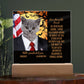 Personalized Halloween Acrylic Plaque for a Cat Mom with Funny and Sentimental message, a Dressed Up as a President Portrait with Customizable Cat Face. A Table Home Décor Lamp, Gift from Husband and or Children