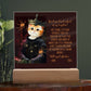 Personalized Halloween Acrylic Plaque for a cat Mom, a Portrait of Your Cat Dressed Up as a King with Customizable face. Funny and Sentimental Gift from a Husband, Children and Cat, a Table Home Décor Lamp.