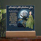Personalized Halloween Acrylic Plaque for Cat Mom with Portrait of Dressed Up in a Historical Costumes with Cat's and Mom's faces. Funny and Sentimental “Mirthful All Hallows' Eve” Wishes. A Table Home Décor Lamp, Gift from Husband, Children and Cat.