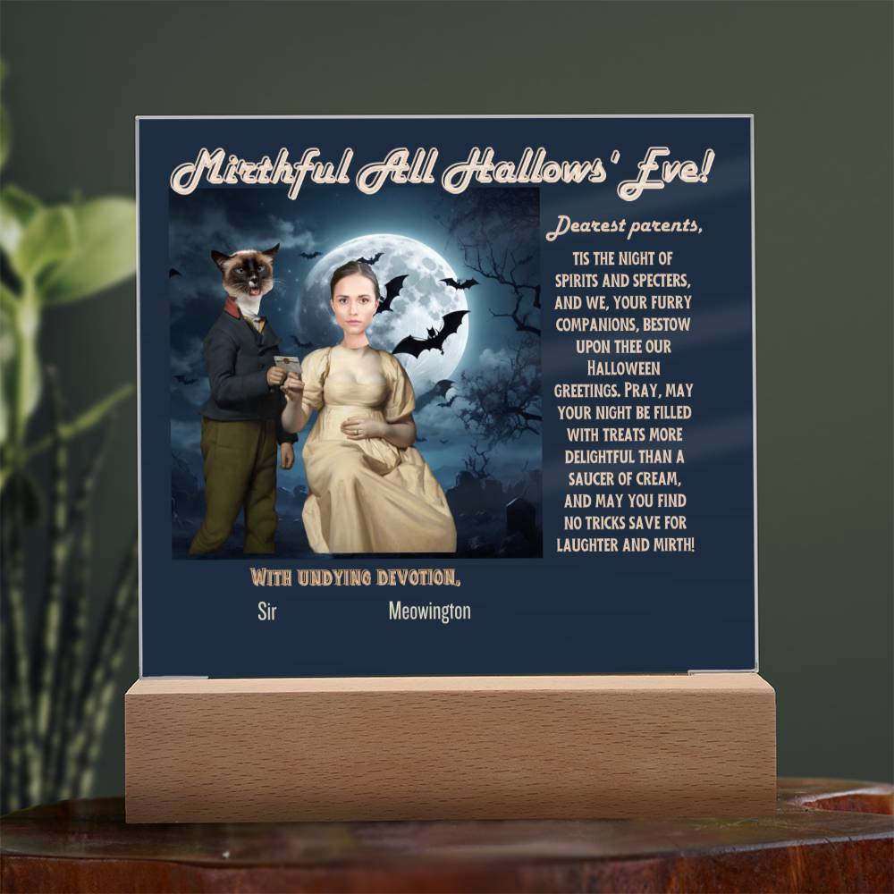 Personalized Halloween Acrylic Plaque for Mom, a Portrait of a Dressed Up in a Wizard Costume Son with Both Funny and Sentimental. A  Table Home Décor Lamp, Gift from Husband and or Children